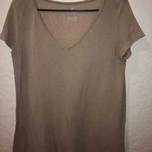 Tan v neck top
